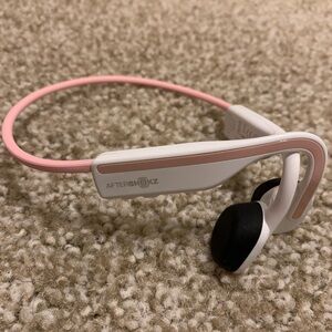 Aftershokz Pink and White Wireless Headphones